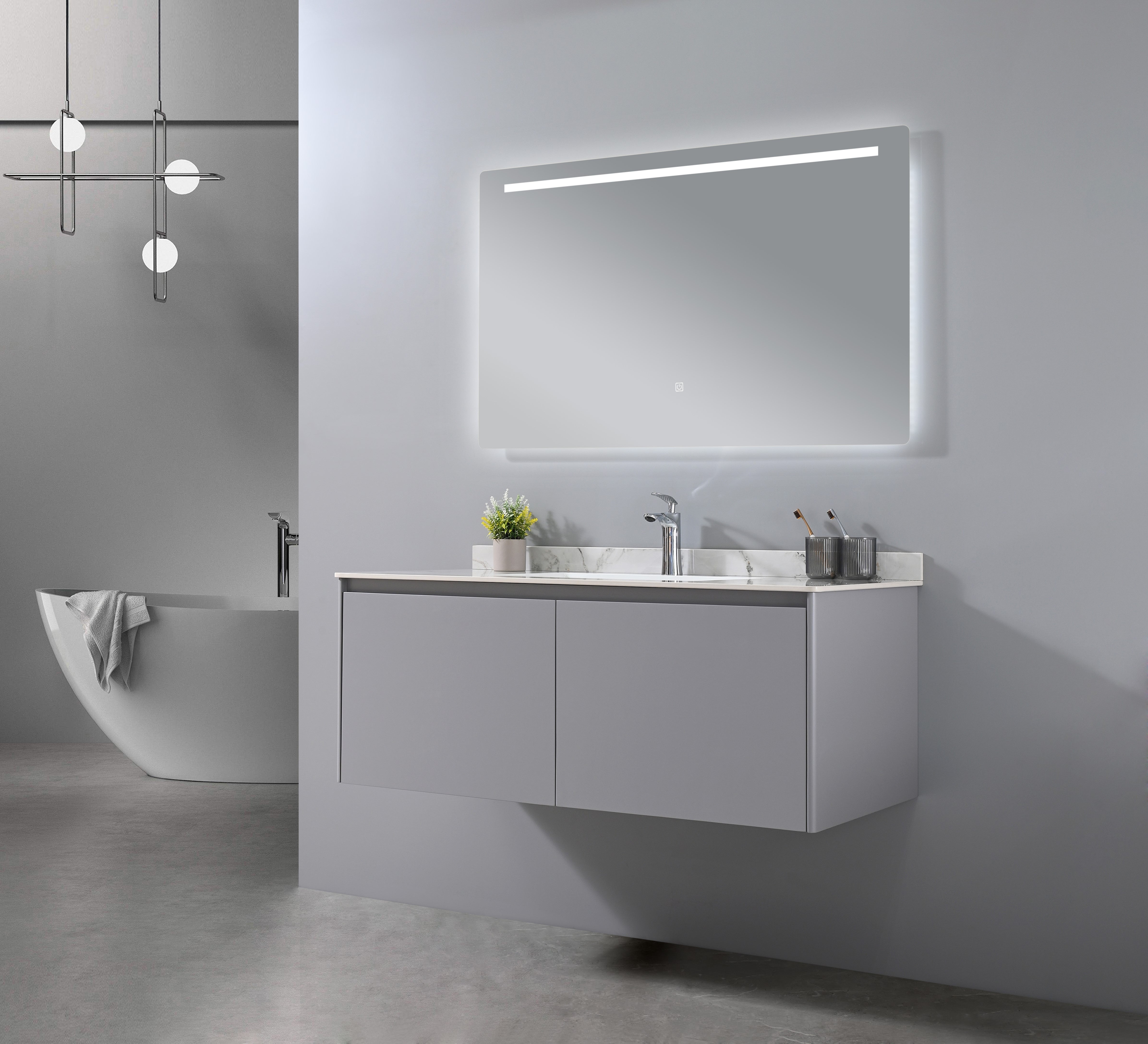 Vanité-Lavabo Eleganza 48" Gris